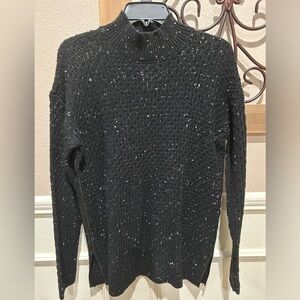 Black Sweater w/Leather Trim